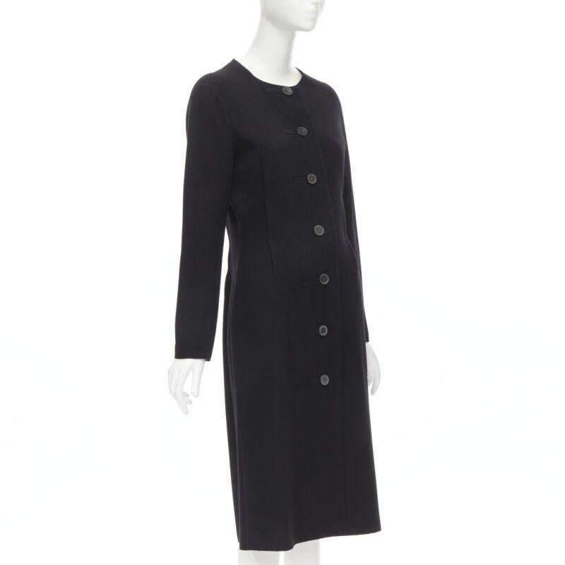 LANVIN Alber Elbaz 2004 cappotto aderente in lana nera con pinces e bottoni FR38 S In condizioni ottime in vendita a Hong Kong, NT