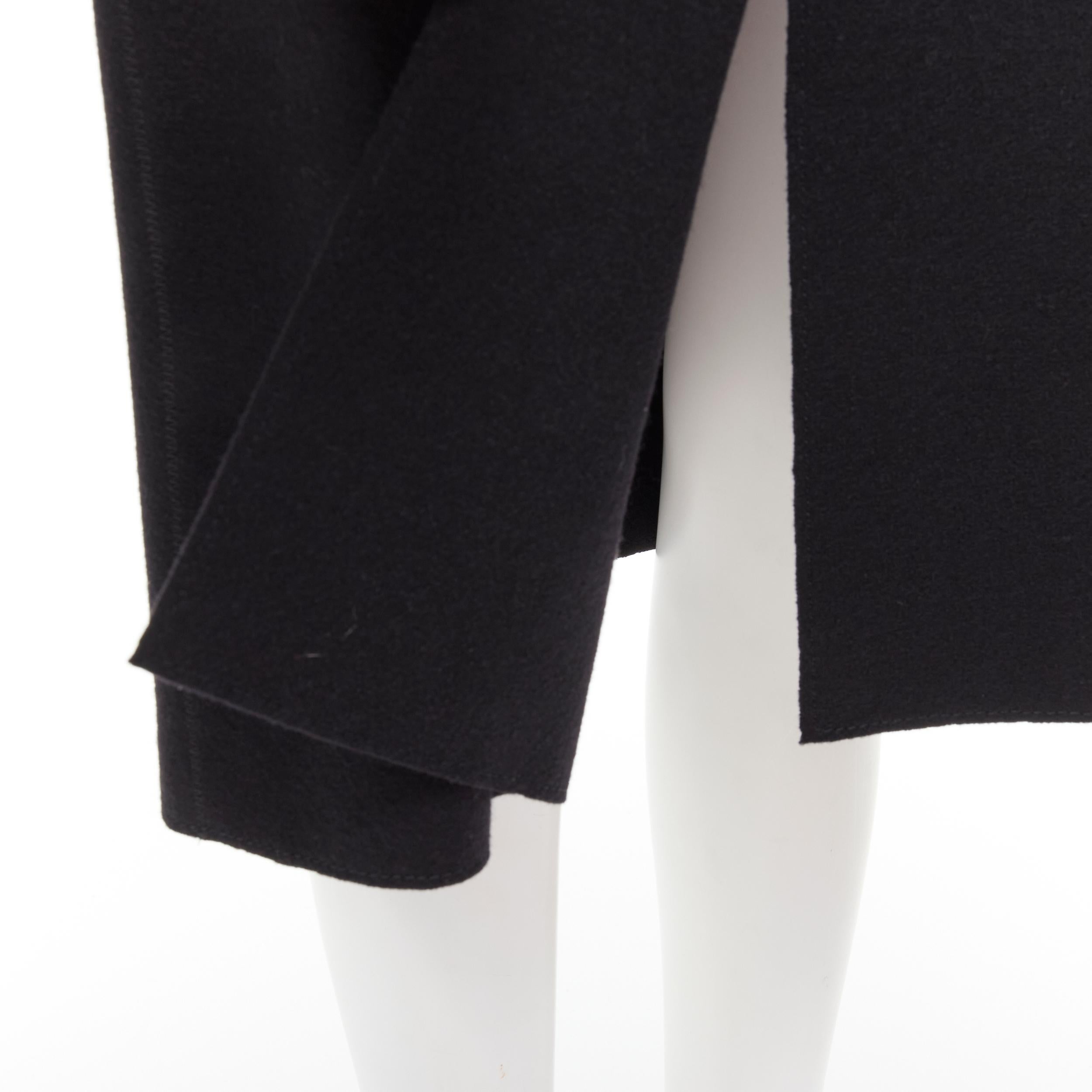 LANVIN Alber Elbaz 2004 black wool pinched darts button front fitted coat FR38 S For Sale 3