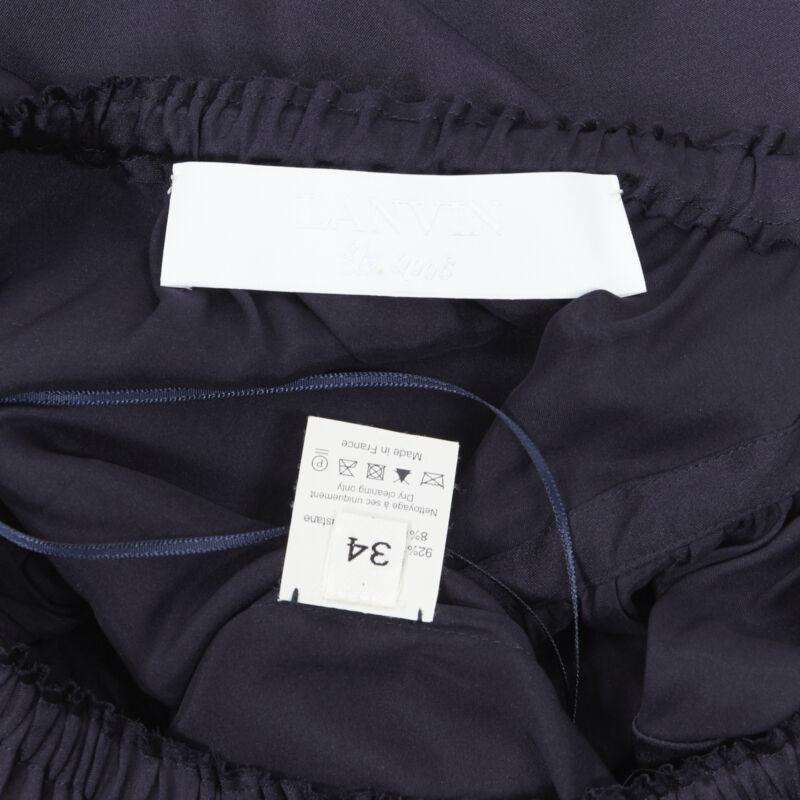 LANVIN ALBER ELBAZ 2008 stretch silk elasticated neck ruffle sleeve top FR34 XS For Sale 3