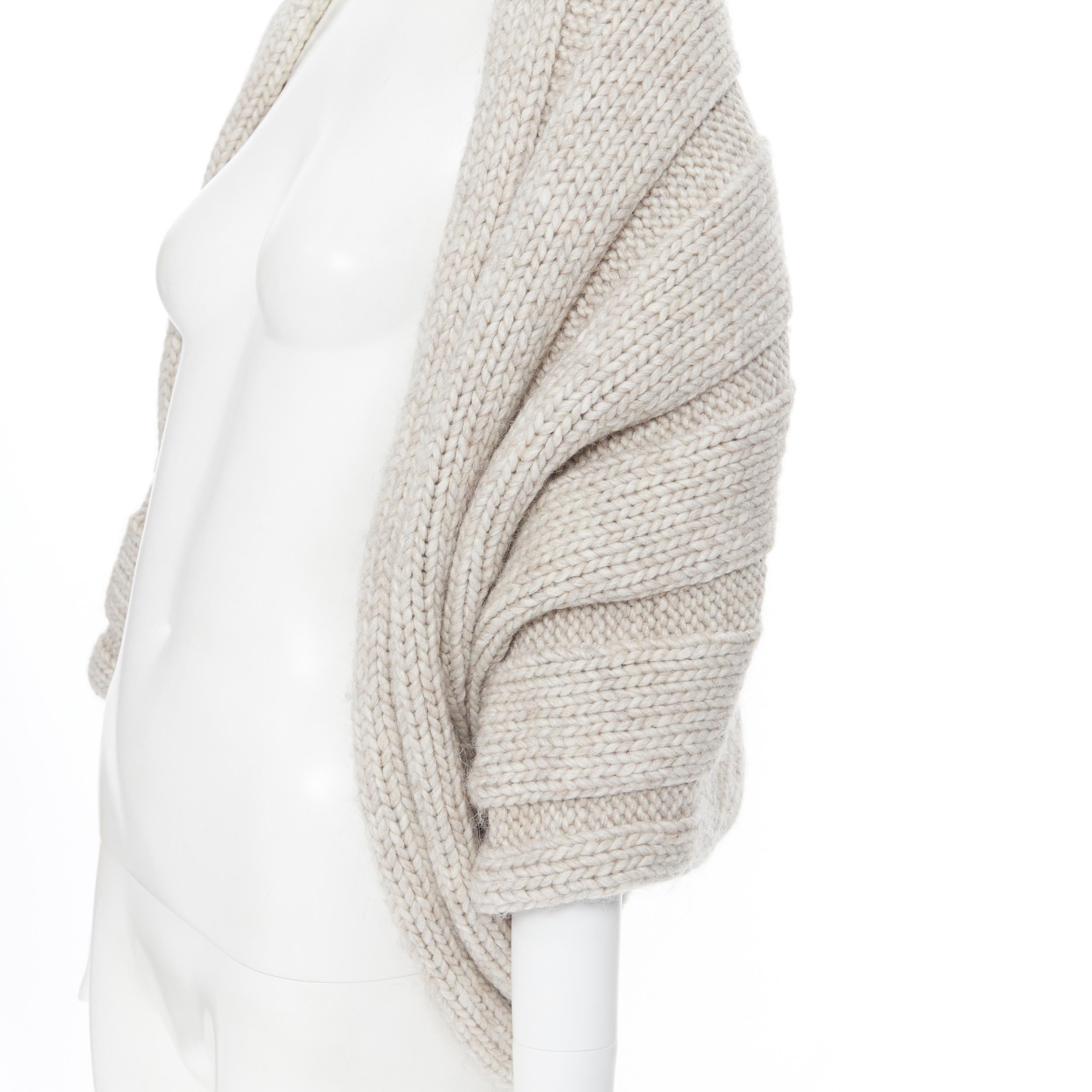 LANVIN ALBER ELBAZ 2009 fleece wool alpaca chunky knit extured shrug cardigan S 2