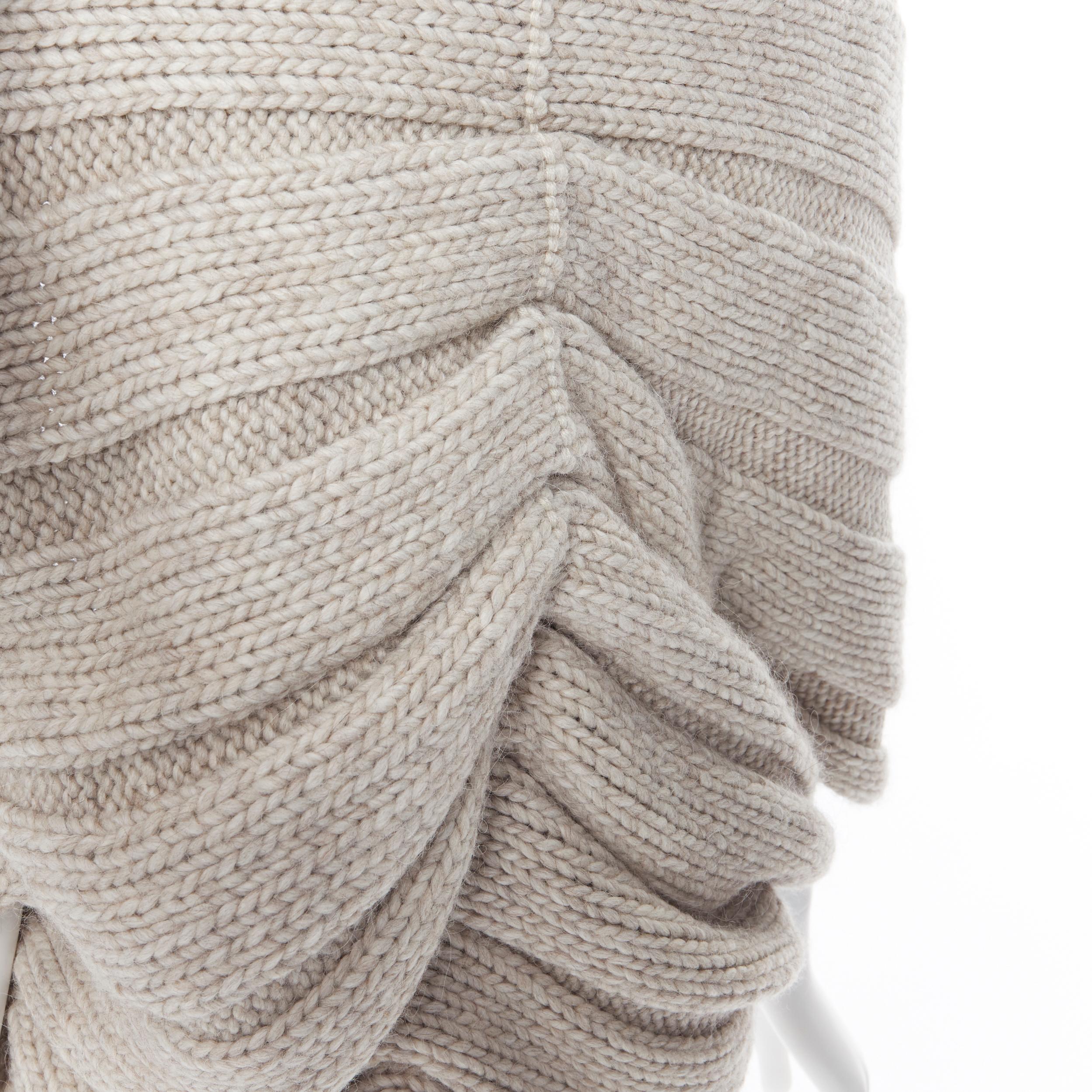 LANVIN ALBER ELBAZ 2009 fleece wool alpaca chunky knit extured shrug cardigan S 3