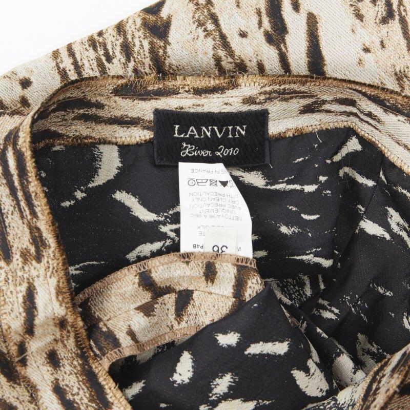 LANVIN Alber Elbaz 2010 brown leopard print pencil skirt FR36 XS For Sale 3