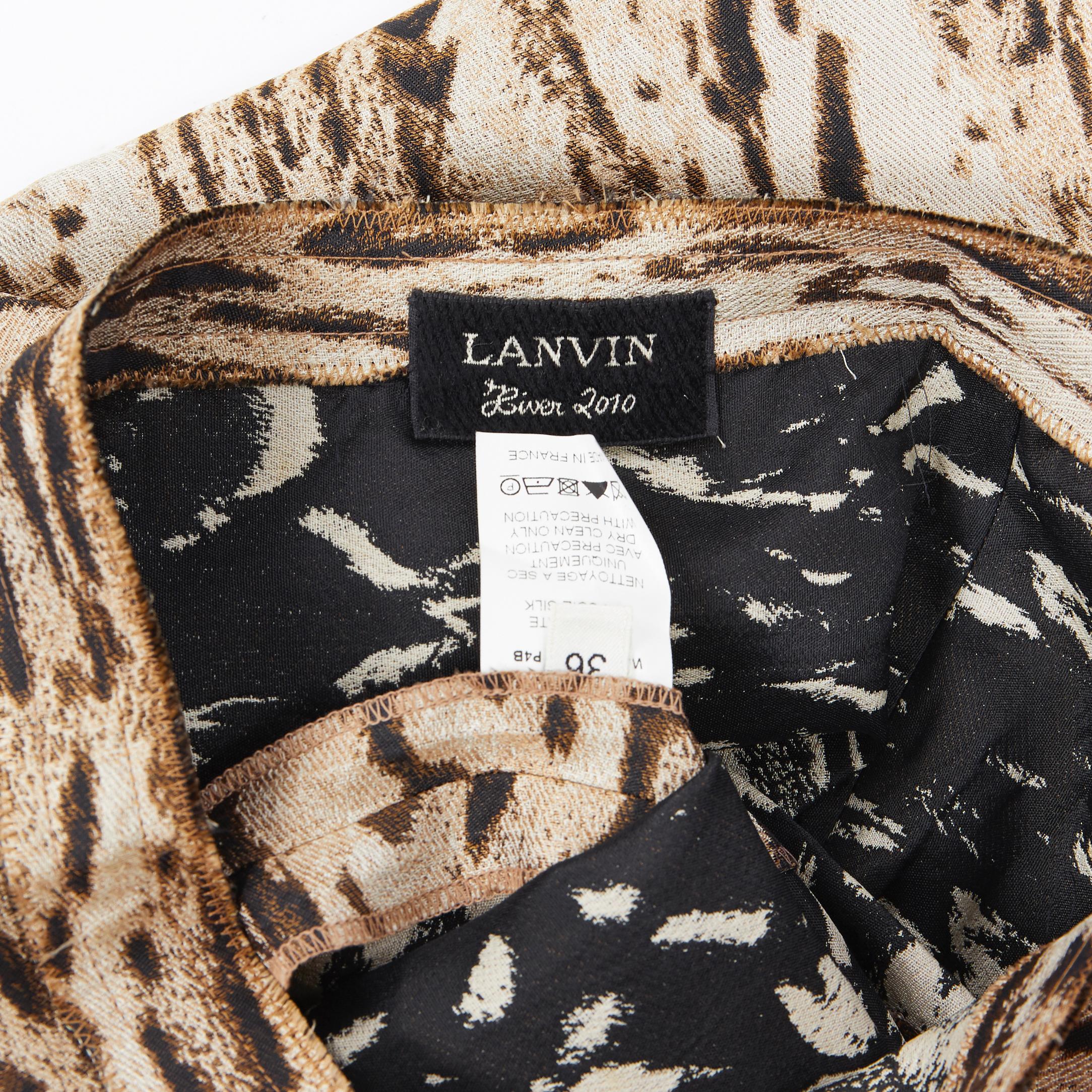 Women's LANVIN Alber Elbaz 2010 brown leopard print pencil skirt FR36 XS For Sale