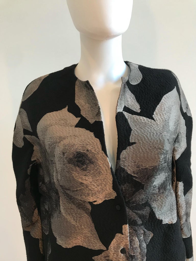 Lanvin Alber Elbaz 2011 Hiver Wool and Silk Floral Print Jacket  In Good Condition For Sale In Brooklyn, NY