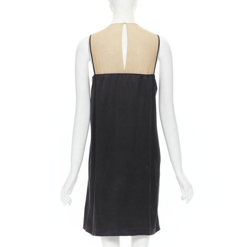 Women's LANVIN Alber Elbaz 2013 nude illusion crystal necklace silk dress M For Sale