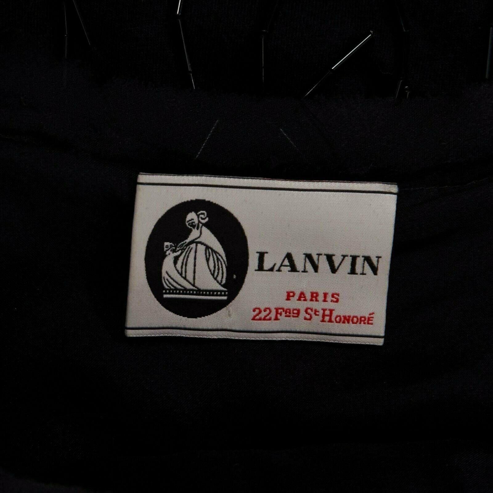 LANVIN ALBER ELBAZ black beaded fringe embellished flapper silk dress FR34 XS For Sale 5