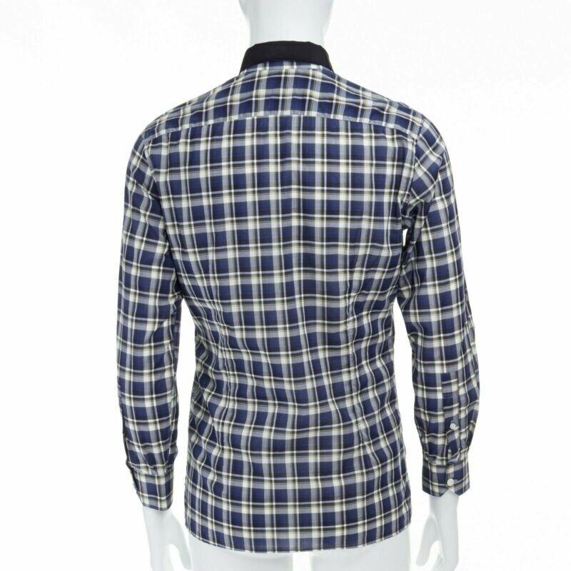 LANVIN Alber Elbaz camicia a quadri blu con colletto in nastro di gros-grain EU38 S
Riferimento: ANSN/A00213
Marchio: Lanvin
Designer: Alber Elbaz
Materiale: Cotone
Colore: blu
Modello: A scacchi
Chiusura: bottone
Dettagli extra: Sembra cotone.