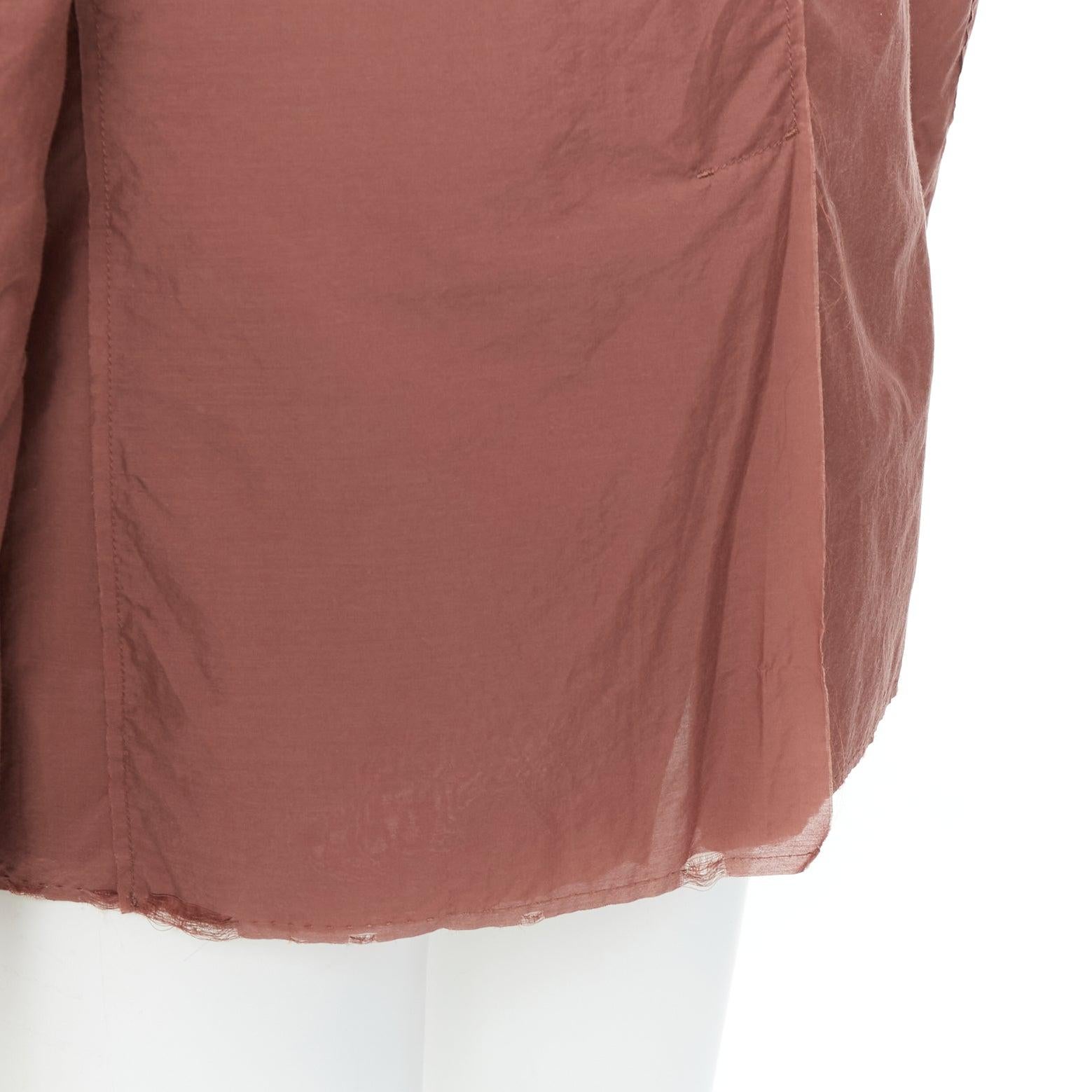 LANVIN Alber Elbaz brick red nylon cotton raw edge relaxed blazer US40 L For Sale 2