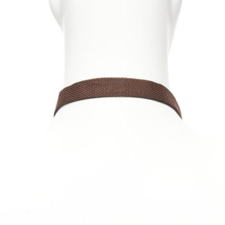  LANVIN Alber Elbaz nœud papillon en tissu texturé marron Ajustable Pour hommes 