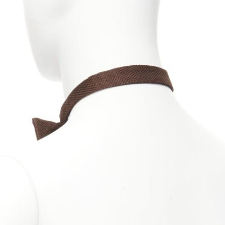 LANVIN Alber Elbaz nœud papillon en tissu texturé marron Ajustable 1