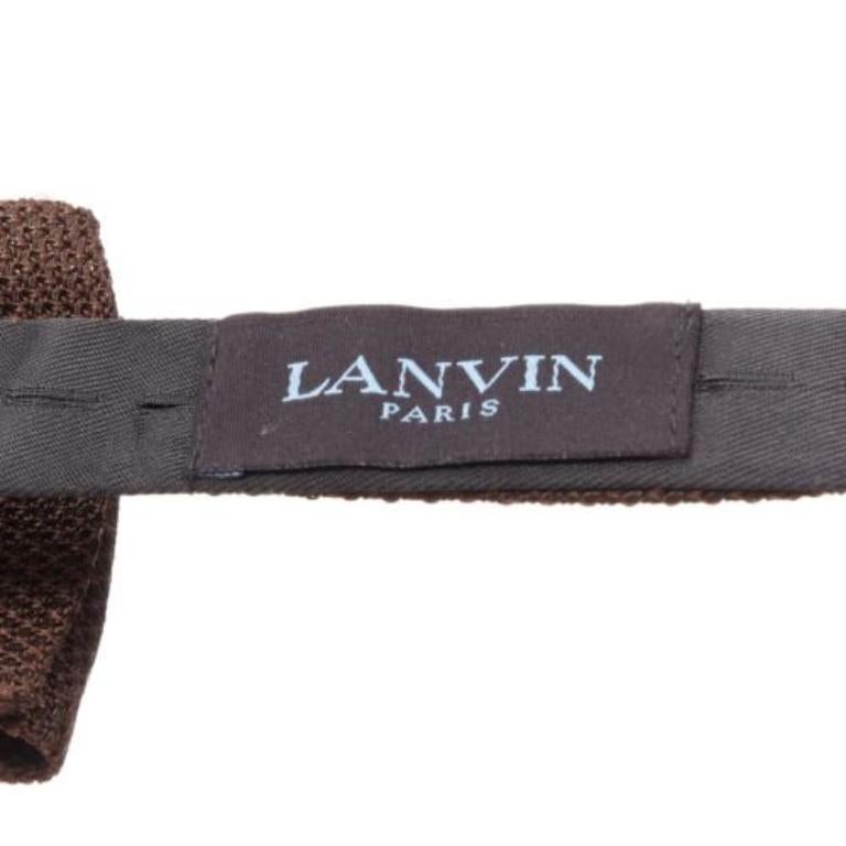 LANVIN Alber Elbaz nœud papillon en tissu texturé marron Ajustable 3