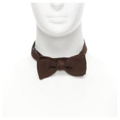 LANVIN Alber Elbaz nœud papillon en tissu texturé marron Ajustable