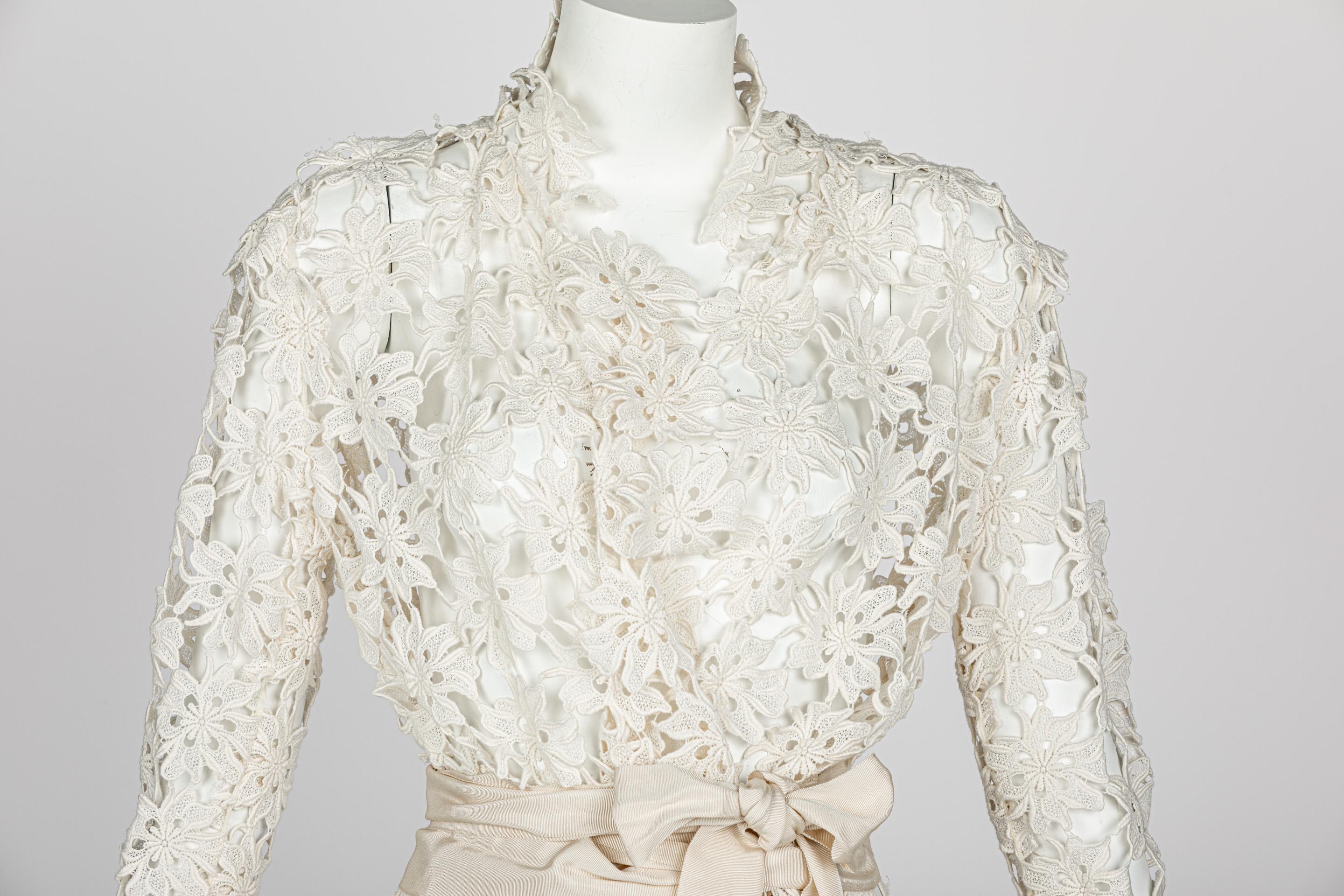 Lanvin Alber Elbaz Collection Blanche Ivory Guipure Lace Coat 2013 1