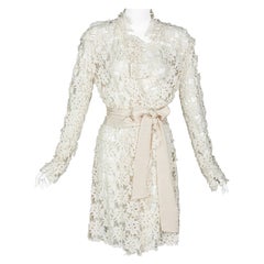 Lanvin Alber Elbaz Collection Blanche Ivory Guipure Lace Coat 2013