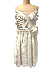 Lanvin Alber Elbaz Collection Blanche Ivory Silk Ribbon Bridal Dress circa 2012