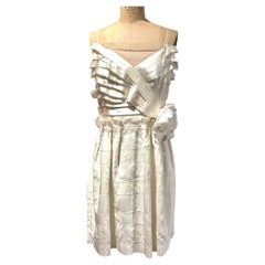 Lanvin Alber Elbaz Collection Blanche Ivory Silk Ribbon Bridal Dress circa 2012