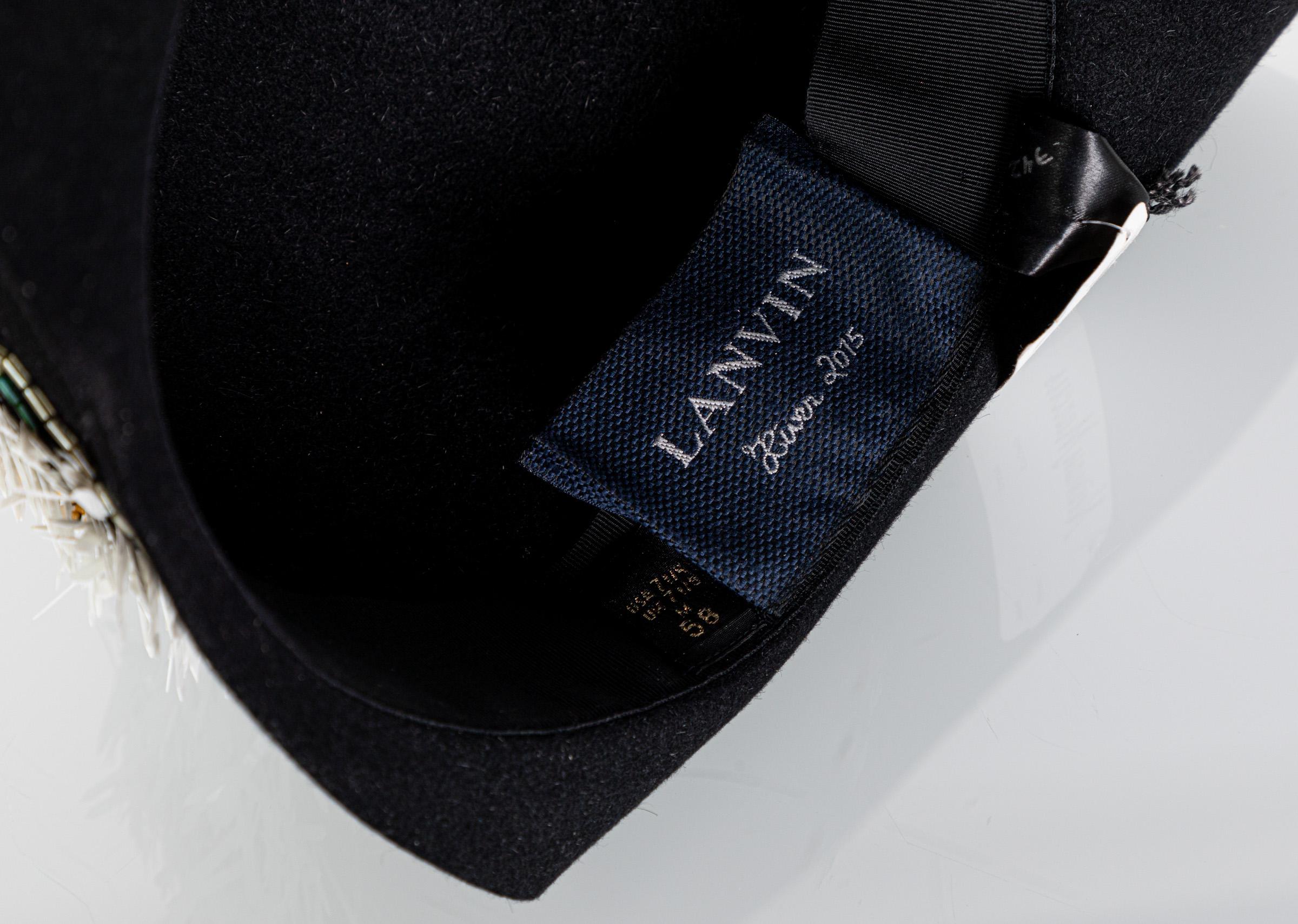 Lanvin Alber Elbaz Embellished Black Felt Hat, 2015 7