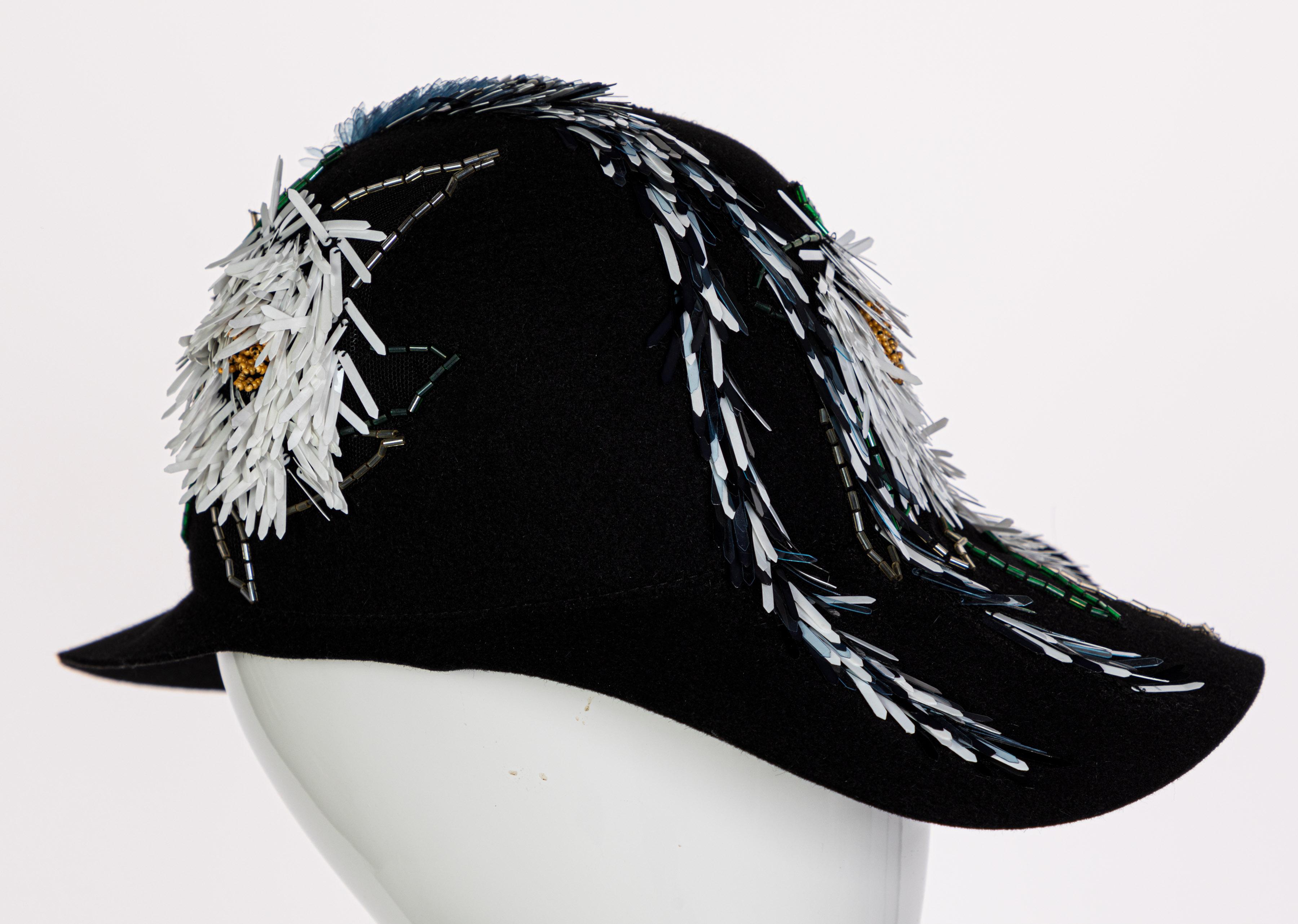 Lanvin Alber Elbaz Embellished Black Felt Hat, 2015 3