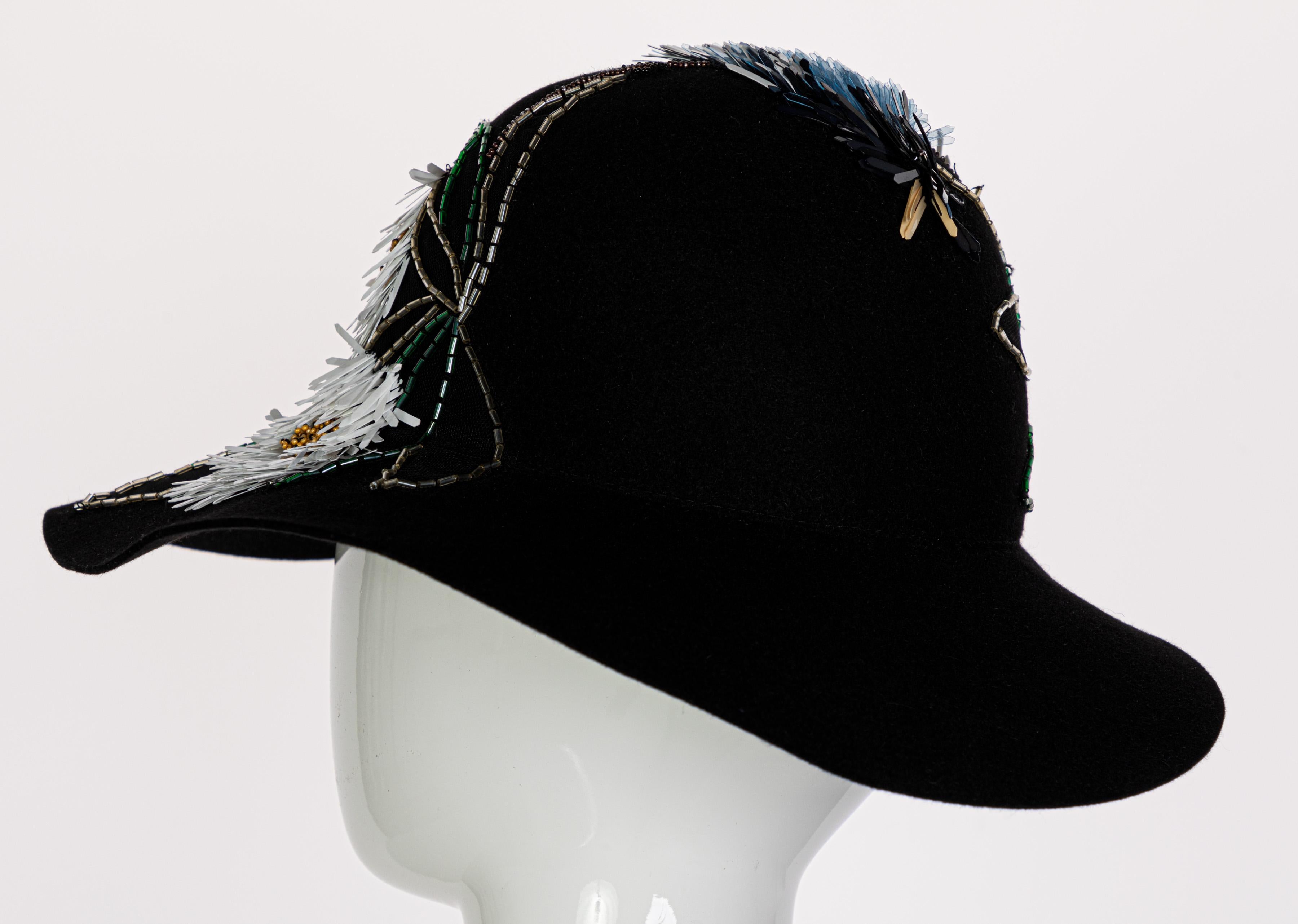 Lanvin Alber Elbaz Embellished Black Felt Hat, 2015 4
