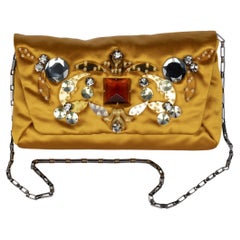 Pochette convertible Lanvin Alber Elbaz automne 2012 en satin ornée de bijoux