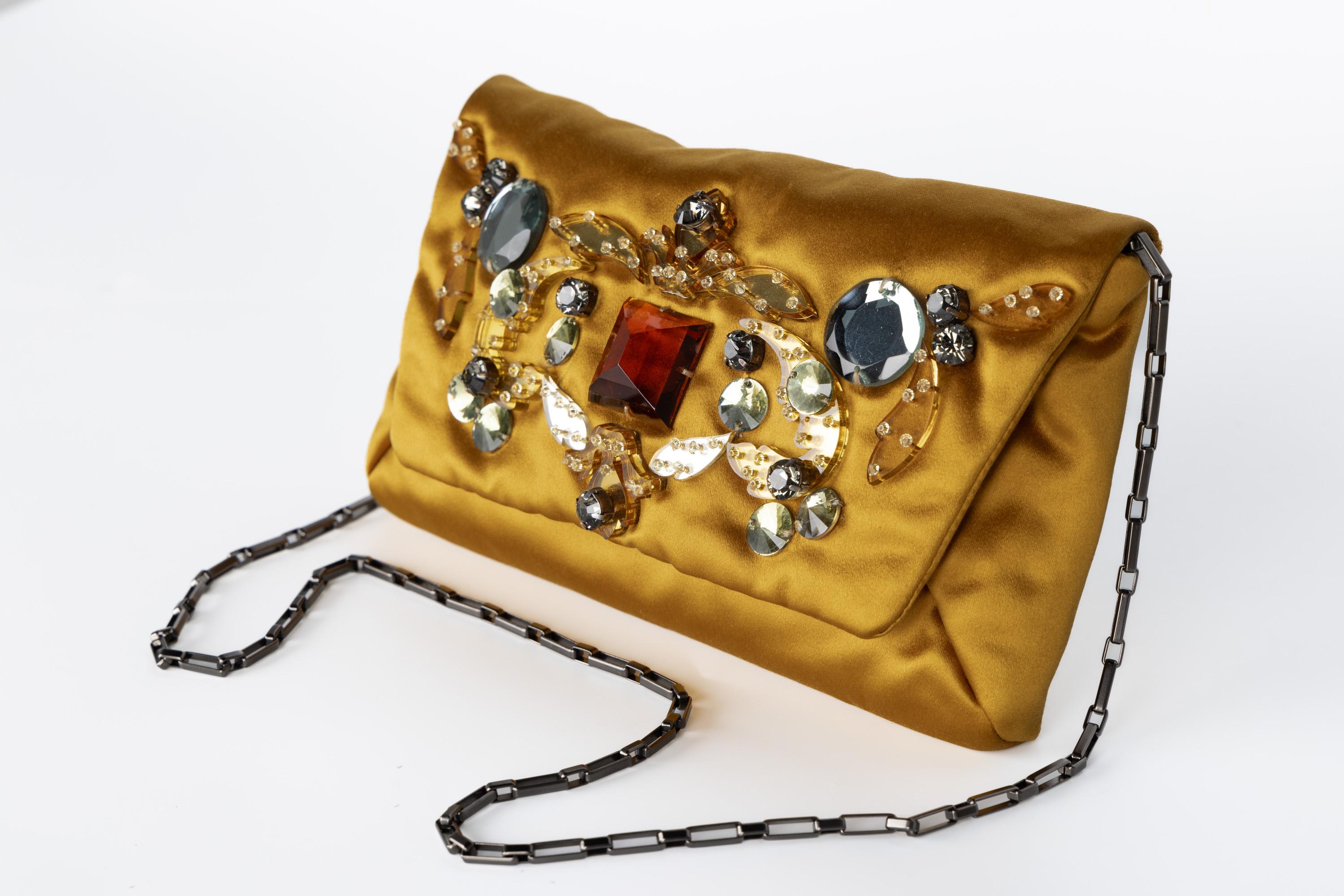 Lanvin Alber Elbaz Fall 2012 Satin Jewel Embellished Convertible Bag Clutch For Sale 1