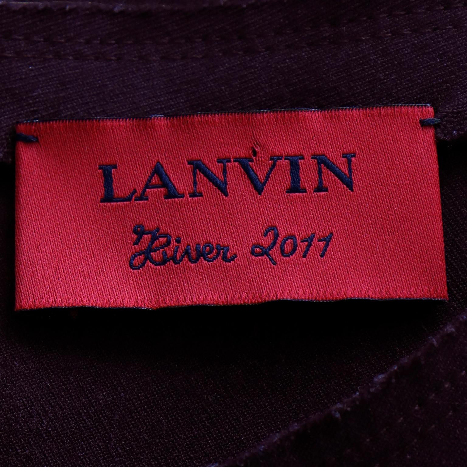 Lanvin Alber Elbaz Fall Winter 2011 Burgundy Deconstructed Short Sleeve Dress For Sale 5