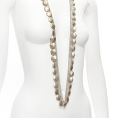 LANVIN ALBER ELBAZ gold hammered coins mesh ribbon embellished long necklace