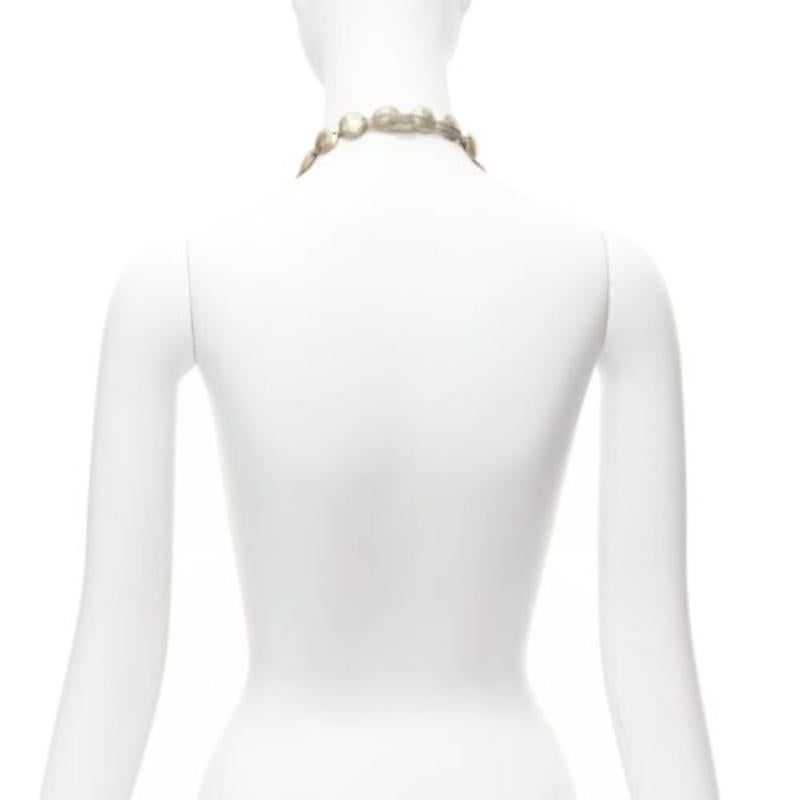 LANVIN Alber Elbaz - Collana lunga con monete martellate in oro e nastro impreziosito da una maglia in vendita 1