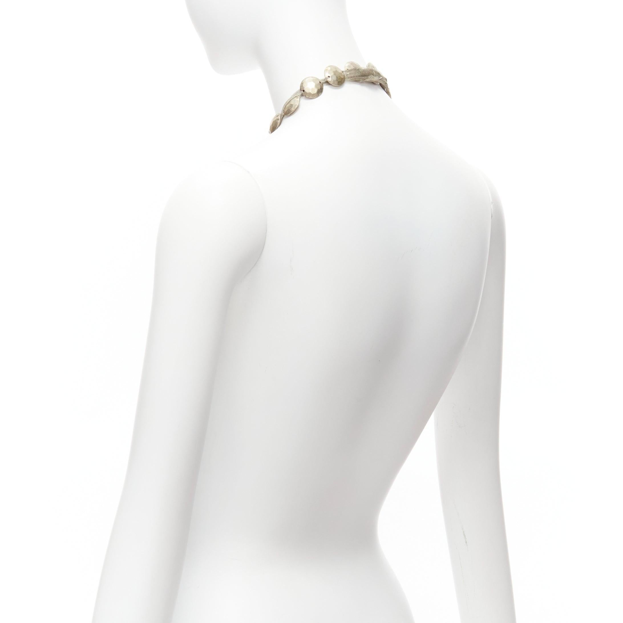 LANVIN ALBER ELBAZ gold hammered coins mesh ribbon embellished long necklace For Sale 1