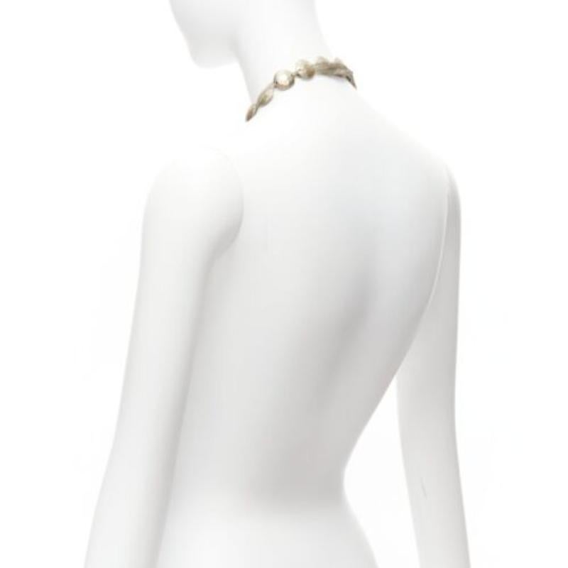 LANVIN Alber Elbaz - Collana lunga con monete martellate in oro e nastro impreziosito da una maglia in vendita 2
