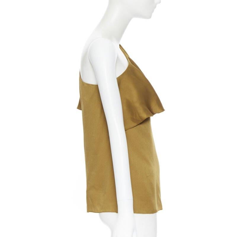LANVIN ALBER ELBAZ Gold Viskose Acetat geschichtetes ein-Schulter-Abendtop FR36 XS (Braun) im Angebot