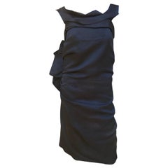 Lanvin Alber Elbaz Hiver 2020 Black Origami Drape RARE Runway Dress Size 10/42
