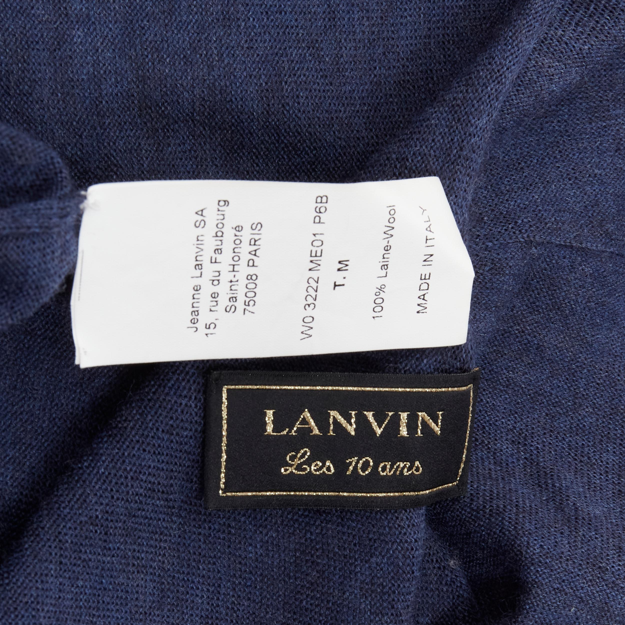 LANVIN Alber Elbaz Les 10 Ans 100% wool wrap neckline knitted dress S 6
