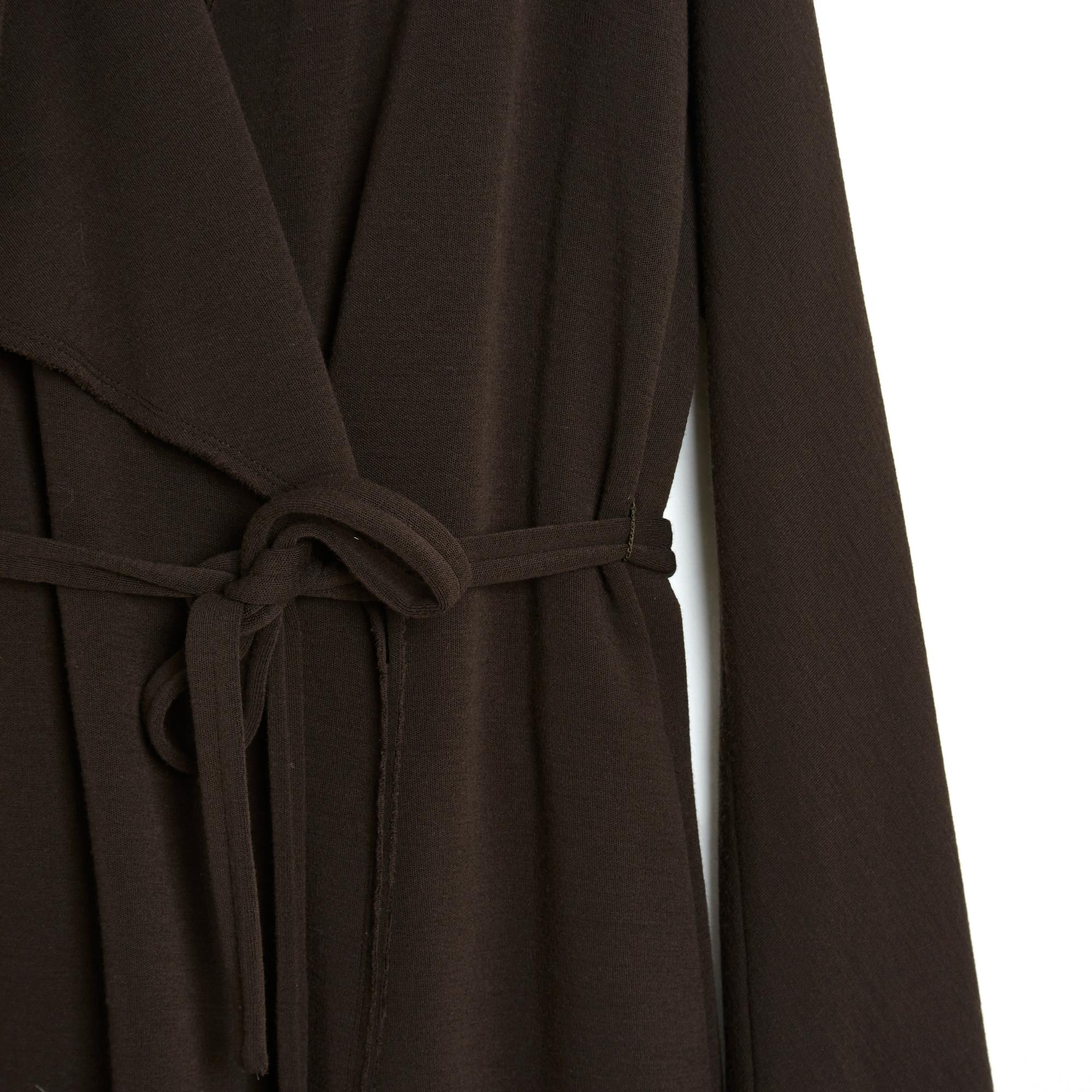 Lanvin Alber Elbaz Manteau FR38 Abrigo con pliegues de jersey de lana marrón UK10 US8 Negro en venta