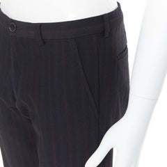 LANVIN ALBER ELBAZ mohair wool black satin side trimmed tuxedo trousers FR44