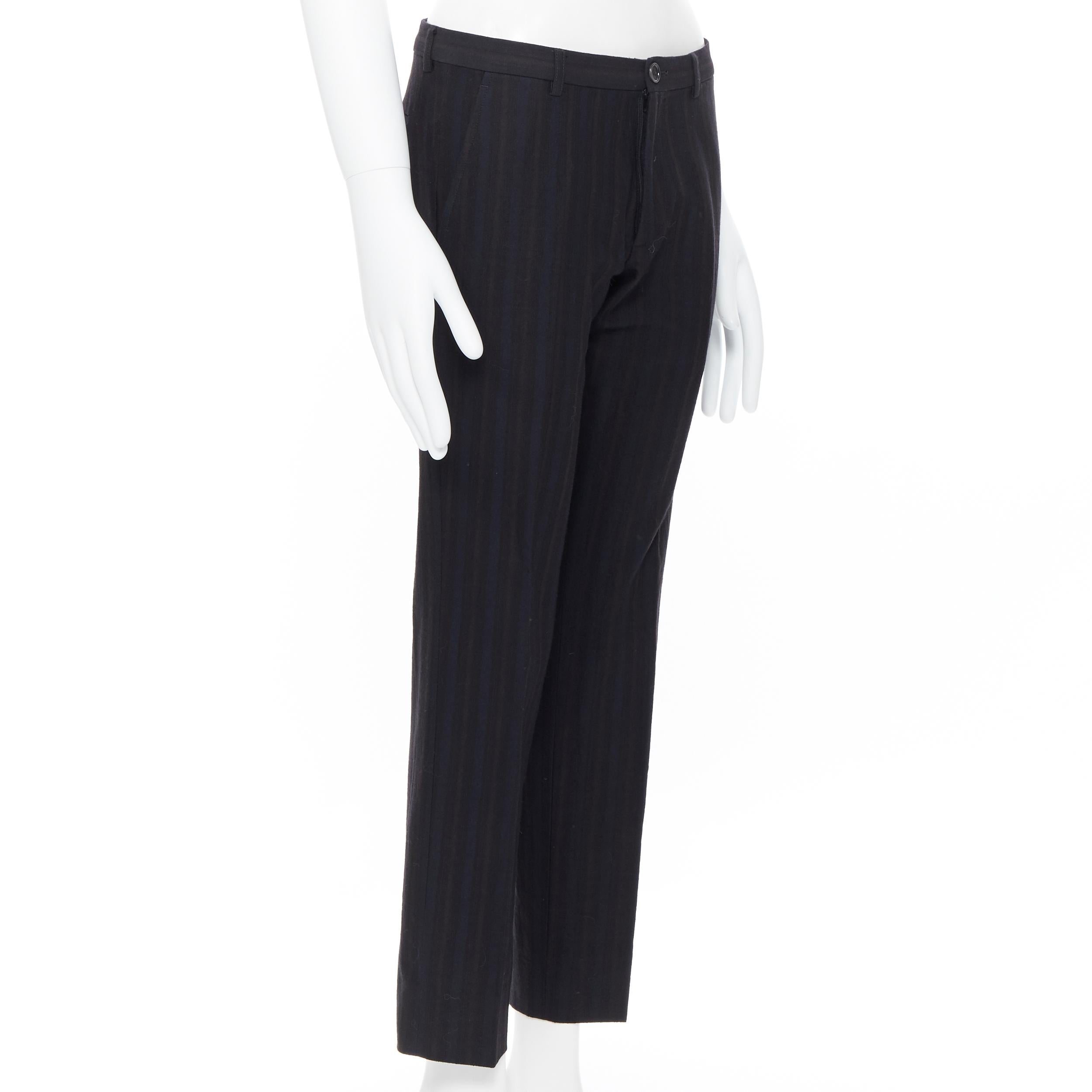 LANVIN ALBER ELBAZ mohair wool black satin side trimmed tuxedo trousers FR44 In Excellent Condition In Hong Kong, NT