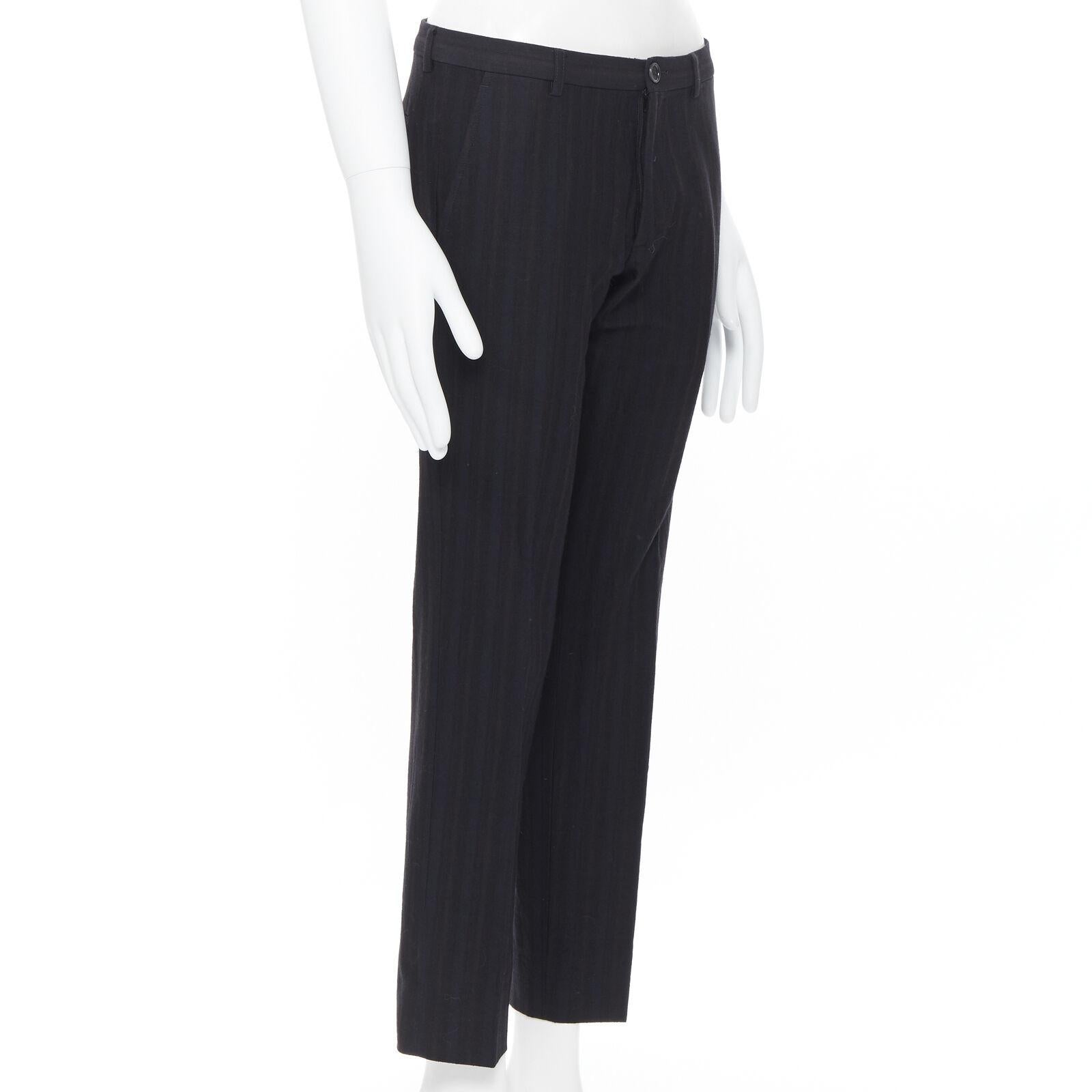 LANVIN ALBER ELBAZ mohair wool black satin side trimmed tuxedo trousers FR44 In Excellent Condition For Sale In Hong Kong, NT