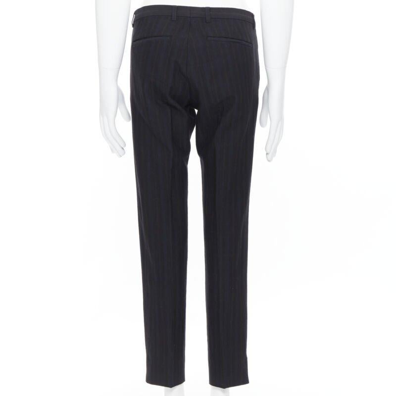 LANVIN ALBER ELBAZ mohair wool black satin side trimmed tuxedo trousers FR44 For Sale 1