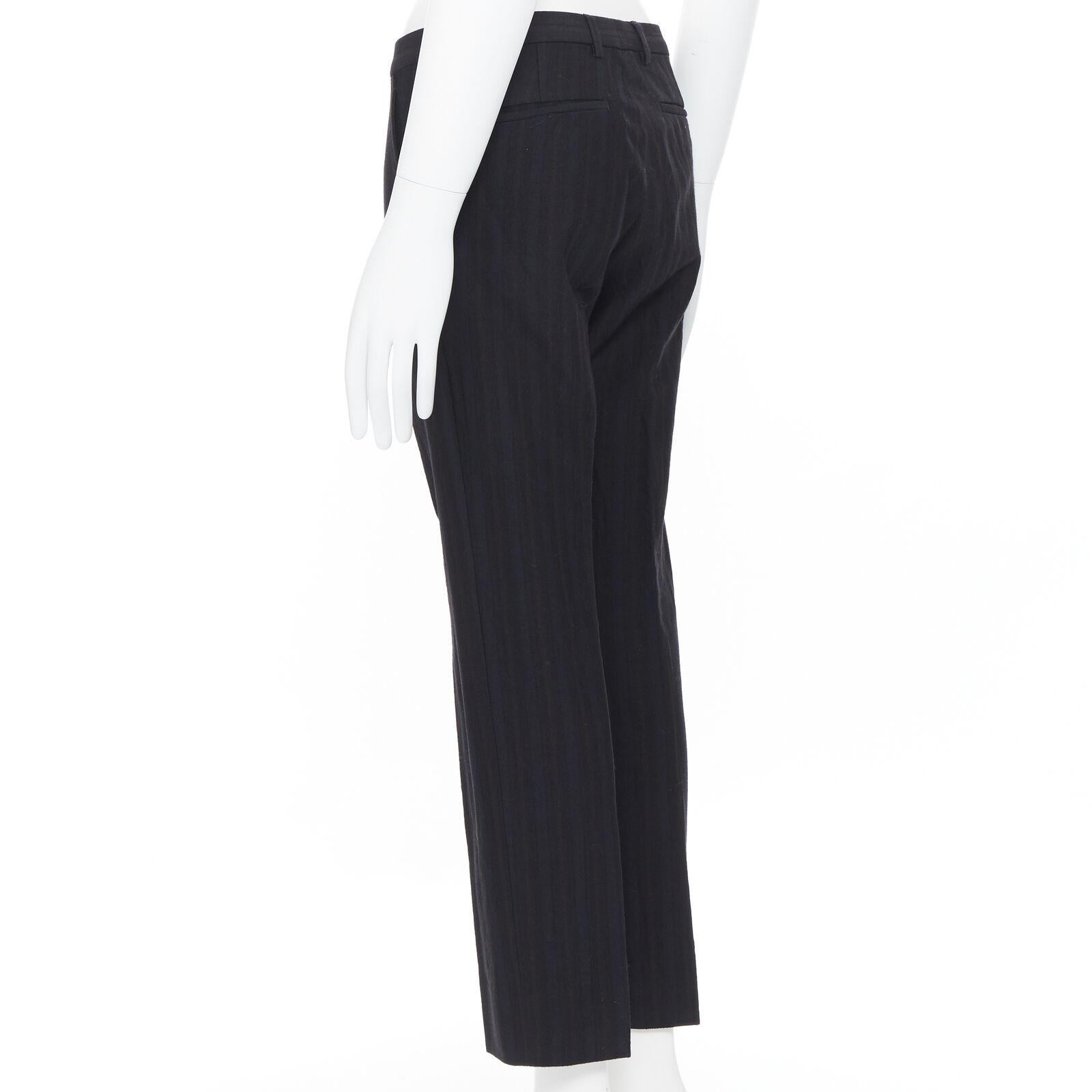 LANVIN ALBER ELBAZ mohair wool black satin side trimmed tuxedo trousers FR44 For Sale 2