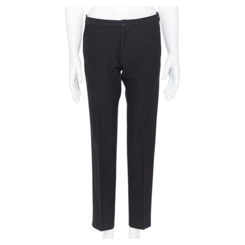 LANVIN ALBER ELBAZ - Pantalon de smoking en mohair, laine et satin noir, à bordure latérale FR44 en vente