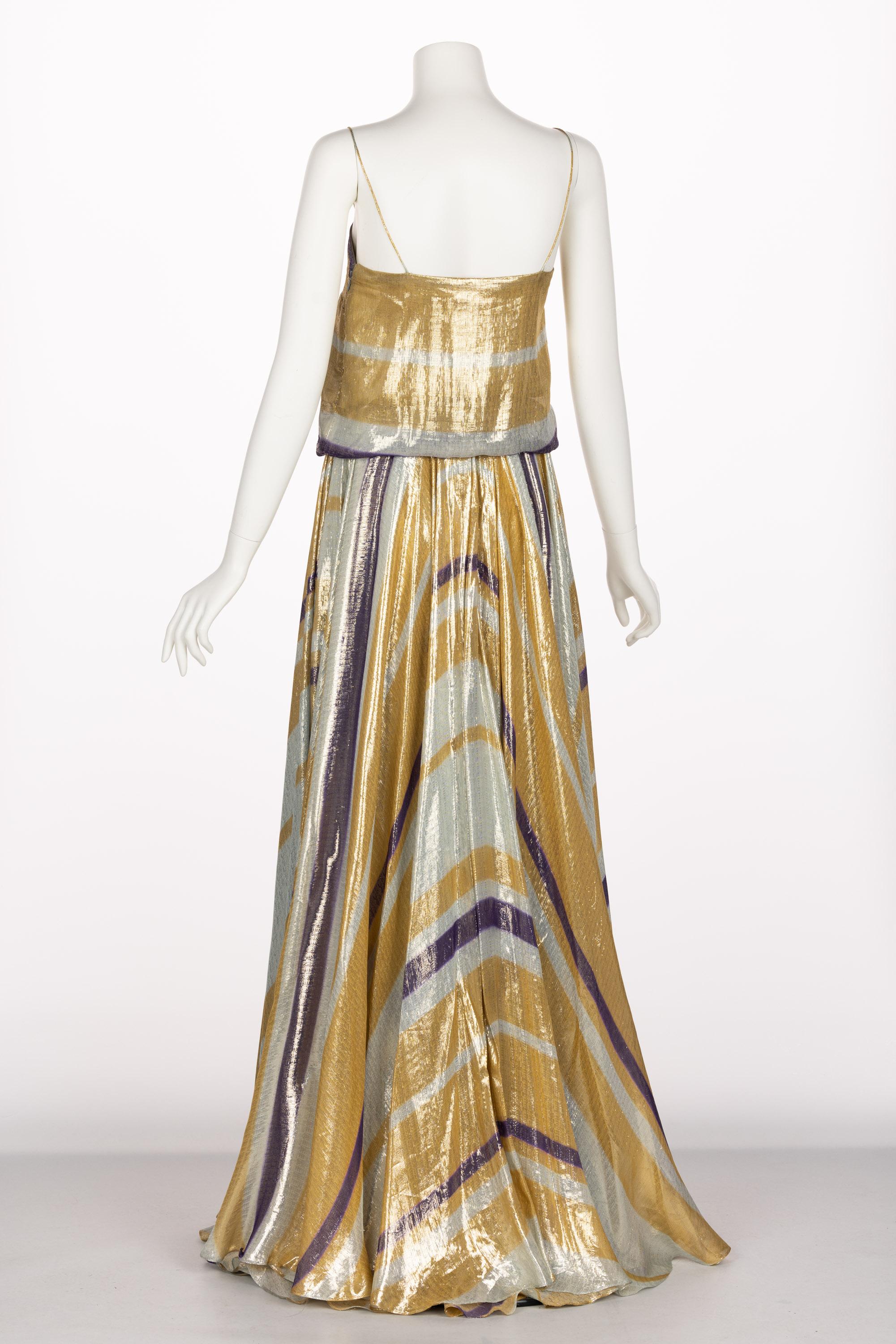 Women's Lanvin Alber Elbaz Resort 2012 Gold & Silver Gown For Sale