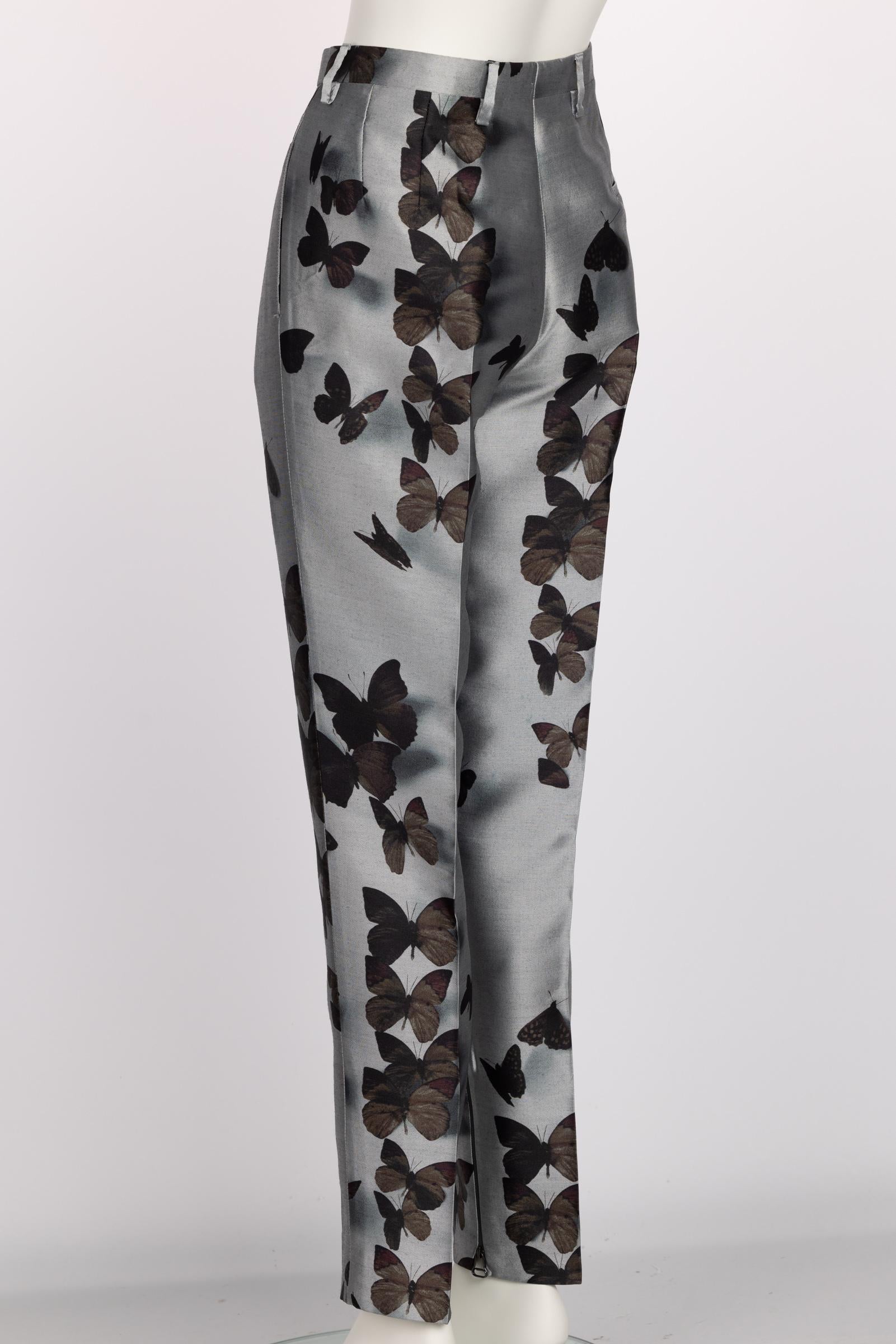 Grigio Pantaloni a farfalla in seta di Lanvin Alber Elbaz A/I 2013 in vendita