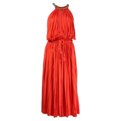 Lanvin Alber Elbaz Summer 2014 Orange pleated dress