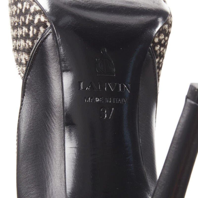 LANVIN Alber Elbaz Vintage printed calf hair scalloped top line pump EU37 For Sale 5