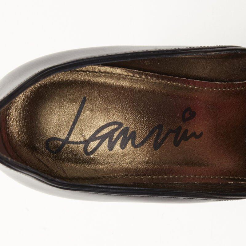 LANVIN Alber Elbaz Vintage printed calf hair scalloped top line pump EU37 For Sale 4