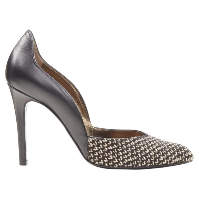 LANVIN Alber Elbaz Vintage printed calf hair scalloped top line pump EU37 For Sale