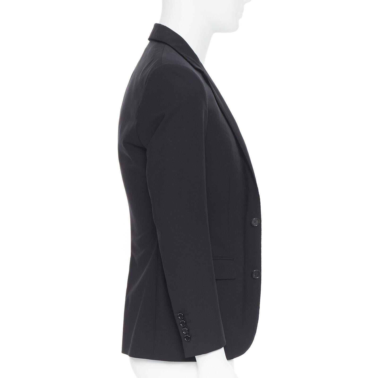 Women's LANVIN ALBER ELBAZ wool blend black velvet peak lapel formal blazer jacket FR44 For Sale