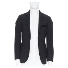 LANVIN ALBER ELBAZ veste de blazer formel à revers en velours noir et laine mélangée FR44