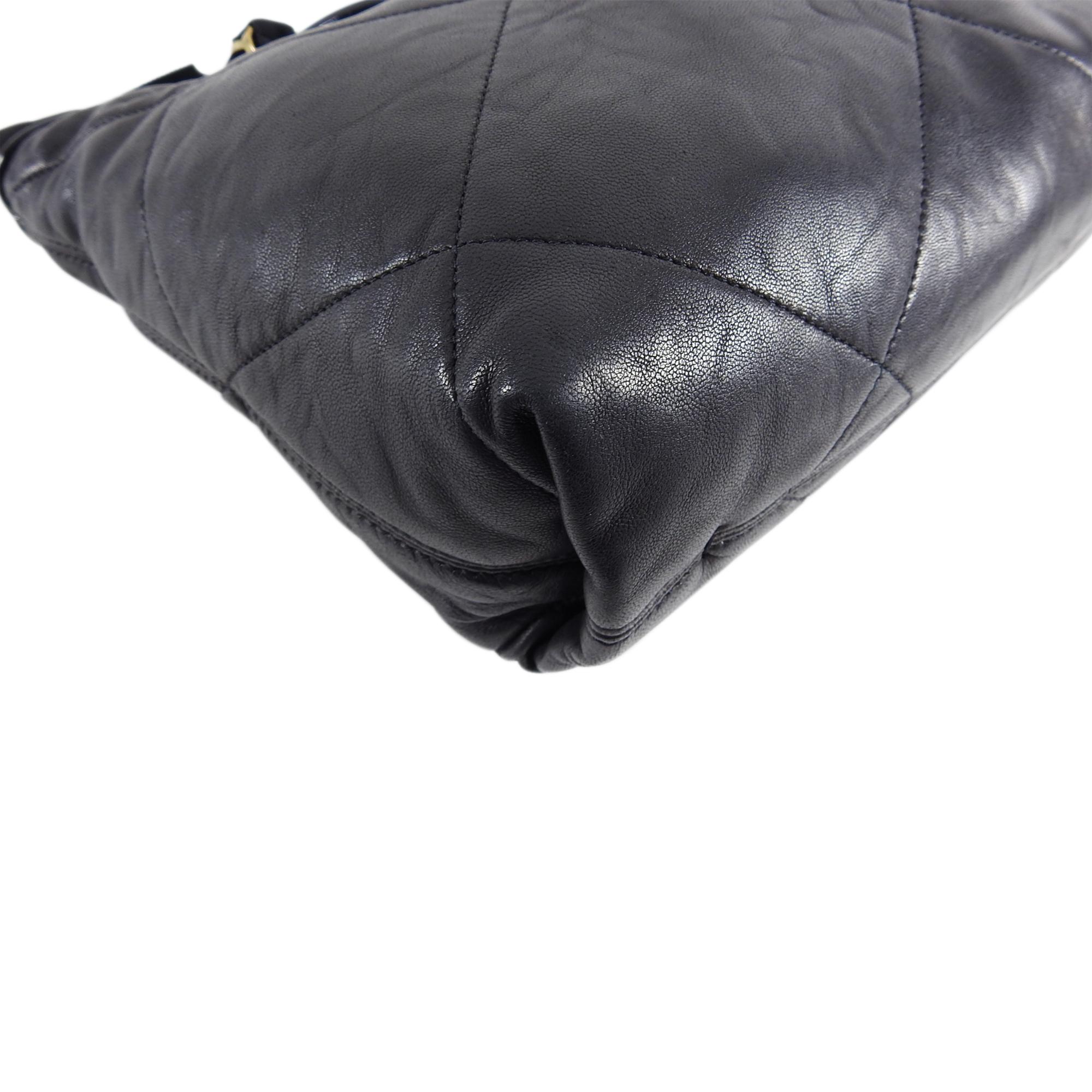 Lanvin Amalia Cabas Black Leather Chain Strap Medium Tote Bag 4