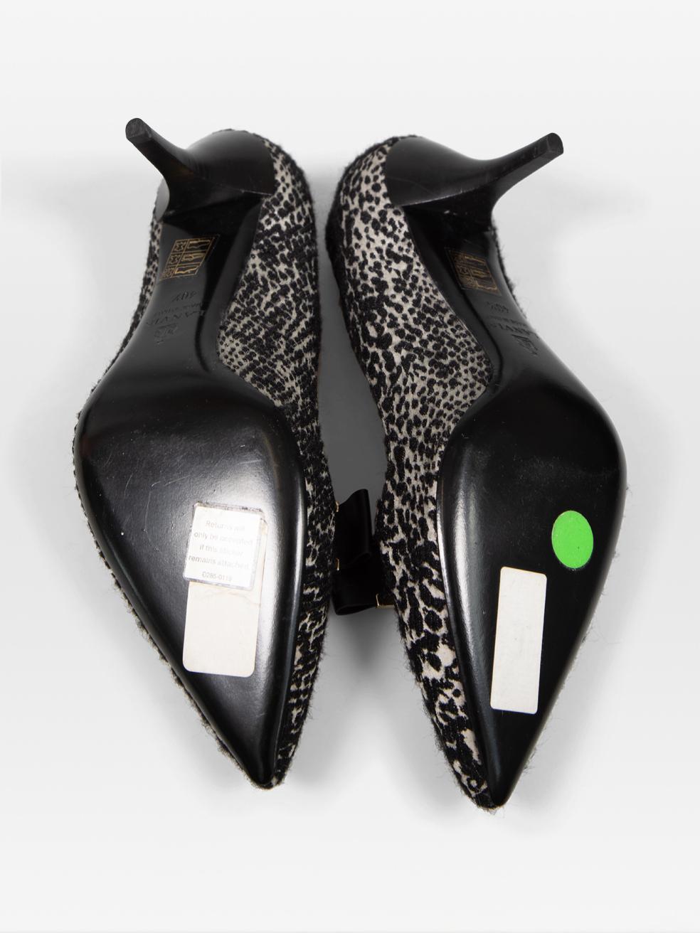Lanvin Animal Print Leather Trim Buckle Pumps Size IT 40.5 In Good Condition For Sale In London, GB